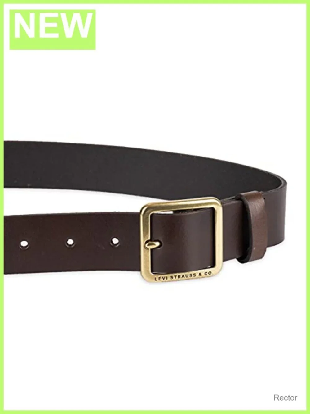 Genuine Leather Casual Belt with Square Buckle for Jeans and Dresses